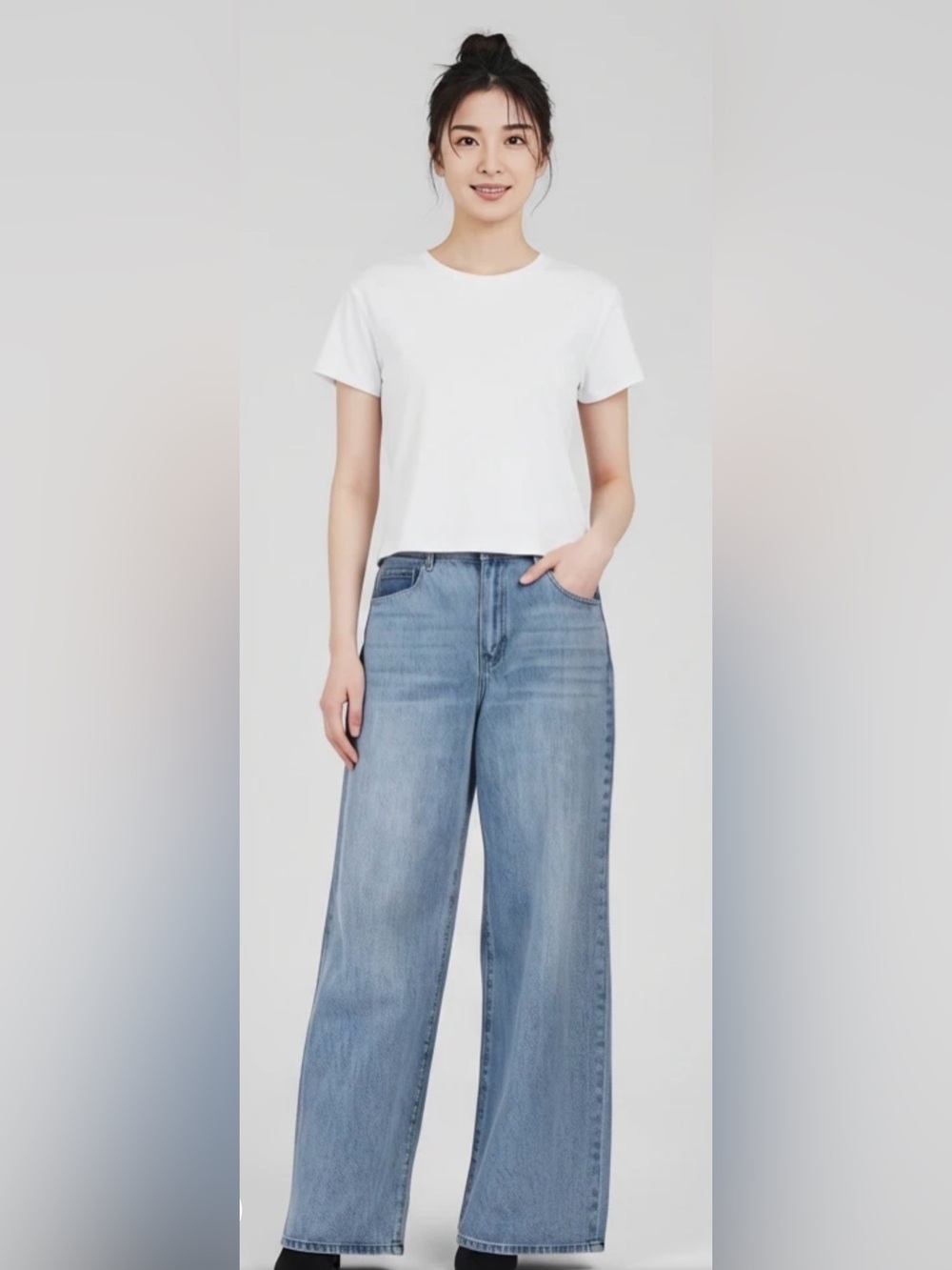 L'AGENCE Light Blue High-Rise Wide-Leg Jeans